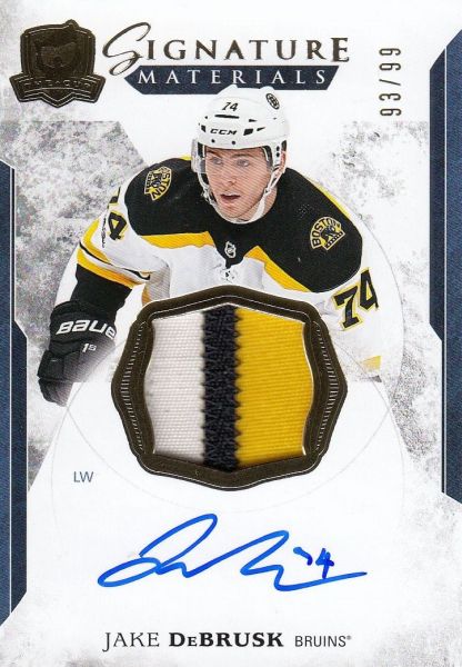 AUTO patch RC karta JAKE DeBRUSK 17-18 UD The Cup Signature Materials /99