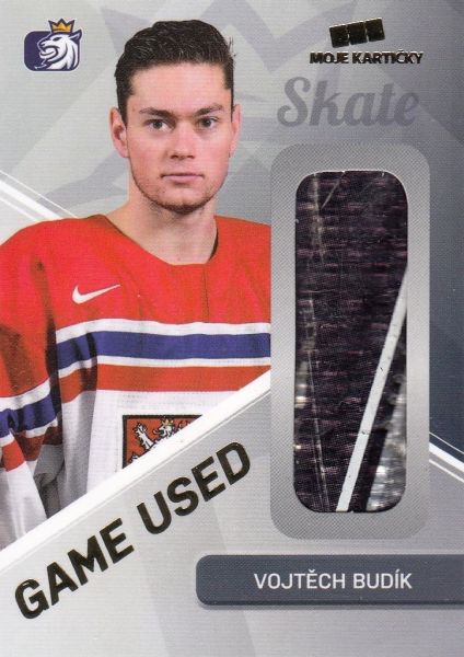 skate karta VOJTĚCH BUDÍK 18-19 Czech Ice Hockey Team Game Used Stick /25