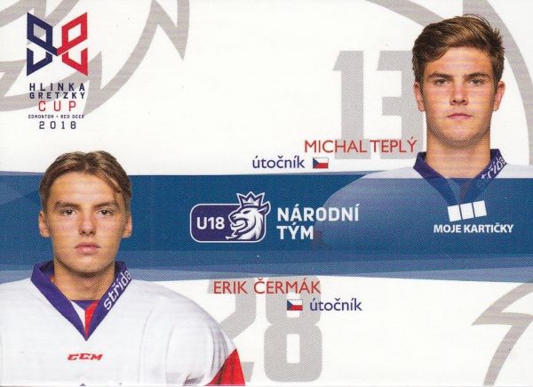 insert karta TEPLÝ/ČERMÁK 18-19 Czech Ice Hockey Team Hlinka Gretzky Cup /33