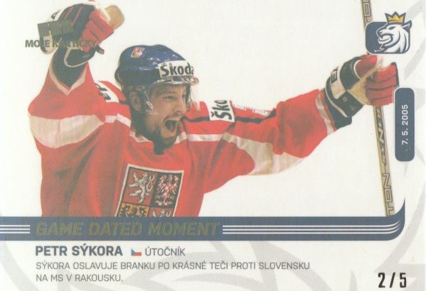 insert karta PETR SÝKORA 18-19 Czech Ice Hockey Team Game Dated Moment /5