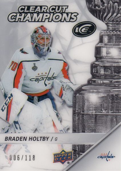 insert karta BRADEN HOLTBY 18-19 UD Ice Clear Cut Champions /118