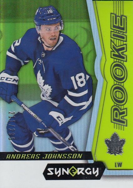 insert RC karta ANDREAS JOHNSSON 18-19 Synergy Rookie Green /299