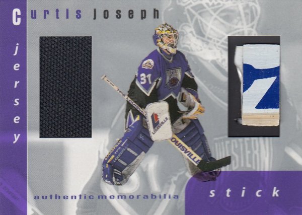 jersey stick karta CURTIS JOSEPH 99-00 BAP Memorabilia Jersey and Stick číslo S-11