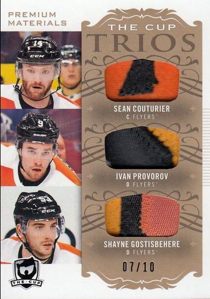 patch karta COUTURIER/PROVOROV/GOSTISBEHERE 18-19 UD The CUP Trios Gold /10