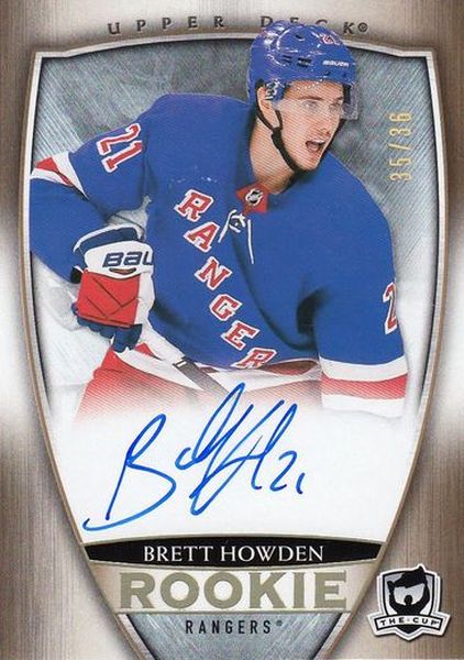 AUTO RC karta BRETT HOWDEN 18-19 UD The CUP Rookie Gold Spectrum /36