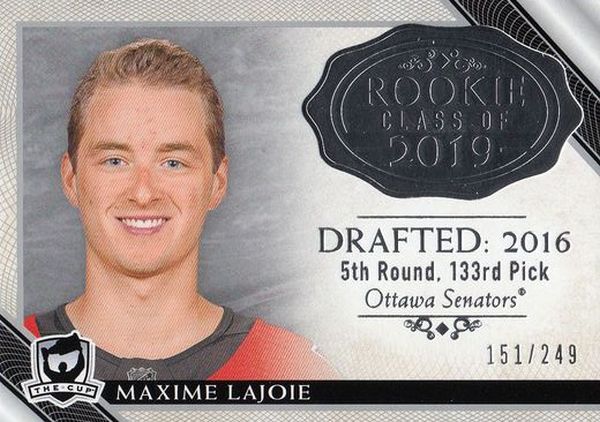insert RC karta MAXIME LAJOIE 18-19 UD The CUP Rookie Class of 2019 /249