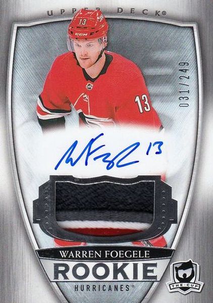AUTO RC patch WARREN FOEGELE 18-19 UD The CUP Rookie /249