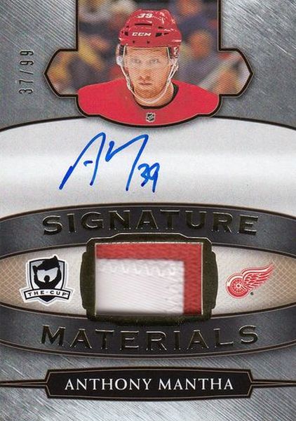 AUTO patch karta ANTHONY MANTHA 18-19 UD The CUP Signature Materials /99