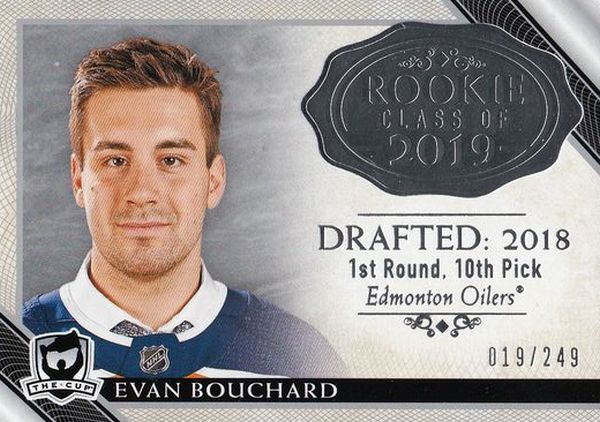 insert RC karta EVAN BOUCHARD 18-19 UD The CUP Rookie Class of 2019 /249