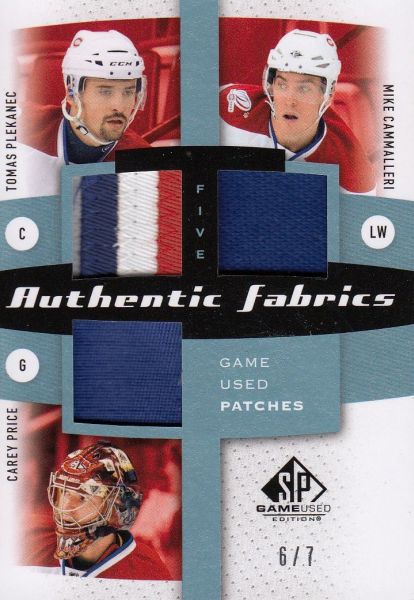 patch karta PLEKANEC/PRICE/CAMMALLERI 10-11 SPGU Authentic Fabrics Five /7