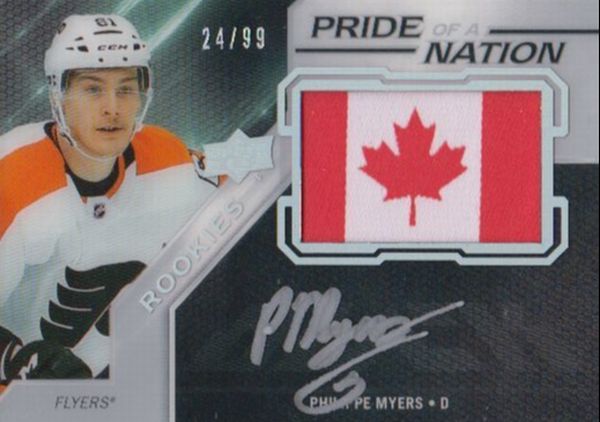 AUTO patch RC karta PHILIPPE MYERS 19-20 UD Black Pride of a Nation Rookies /99