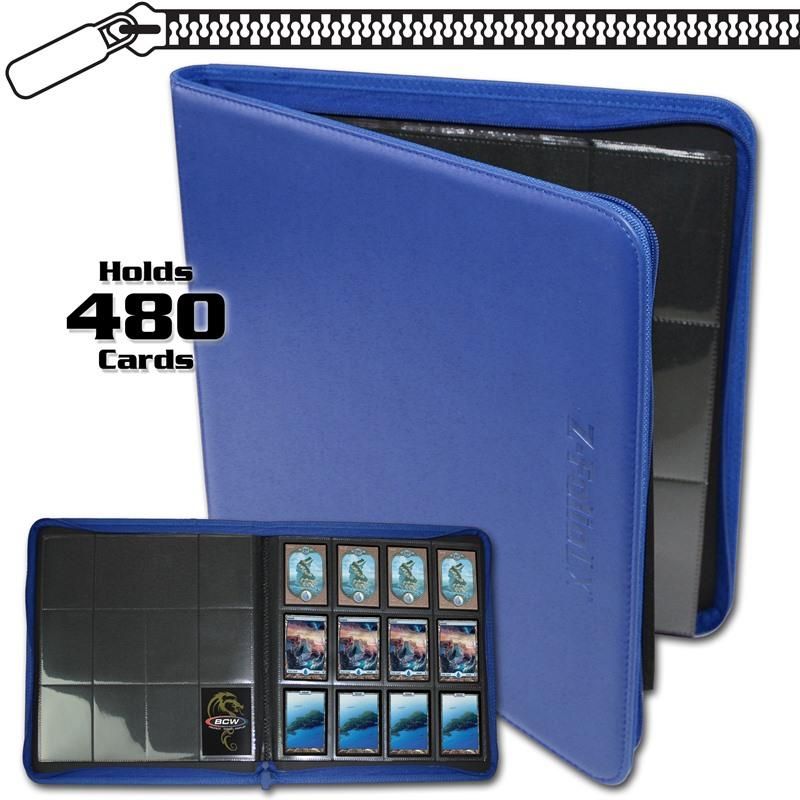 BCW Kožené Premium album na 480 ks karet Z-Folio LX, modré na zip
