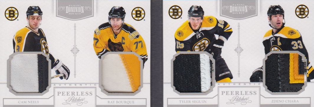 patch karta NEELY/BOURQUE/SEGUIN/CHÁRA 11-12 Dominion Peerless Patches Quad /10