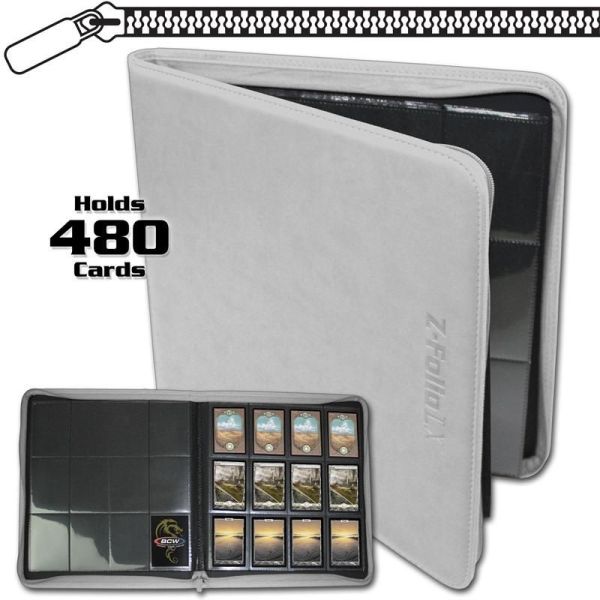BCW Kožené Premium album na 480 ks karet Z-Folio LX, bílé na zip