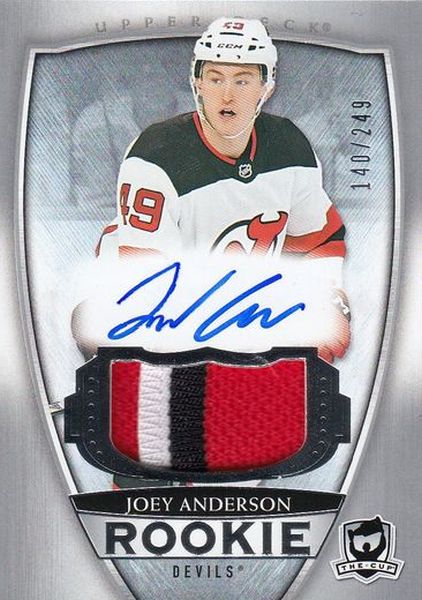 AUTO RC patch karta JOEY ANDERSON 18-19 UD The CUP Rookie /249