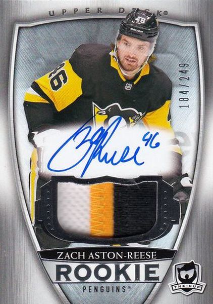 AUTO RC patch karta ZACH ASTON-REESE 18-19 UD The CUP Rookie /249