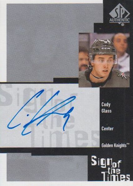 AUTO RC karta CODY GLASS 19-20 SP Authentic Sign of the Times Retro