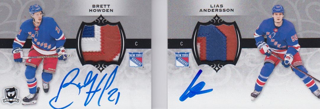 AUTO patch RC karta HOWDEN/ANDERSSON 18-19 UD The CUP Dual Auto Rookie /18