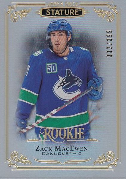 insert RC karta ZACK MacEWEN 19-20 Stature Rookie /399