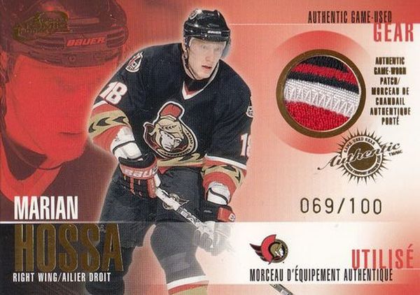 patch karta MARIAN HOSSA 03-04 Atomic Authentic Game-Used Gear /100