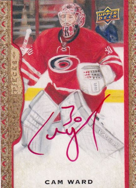 AUTO karta CAM WARD 19-20 Chronology Update Masterpieces Red Framed Cloth /30