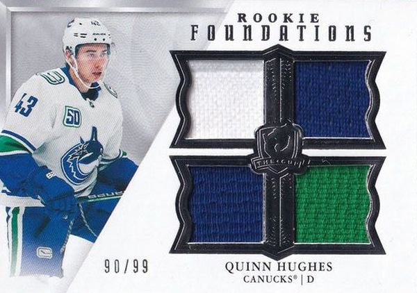 jersey RC karta QUINN HUGHES 19-20 UD The CUP Rookie Foundations /99