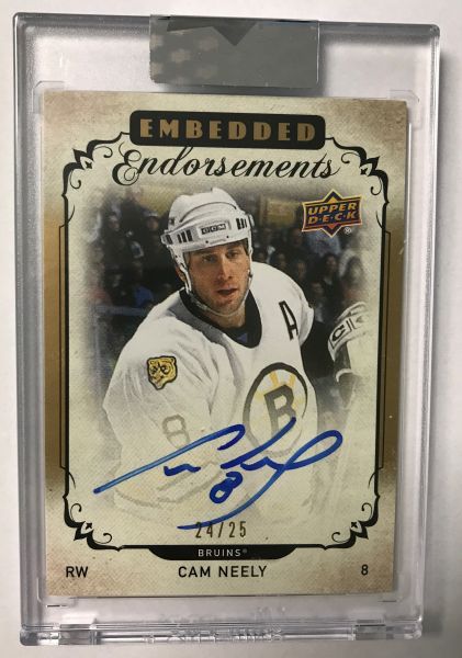 AUTO karta CAM NEELY 18-19 Clear Cut Embedded Endorsements Gold /25
