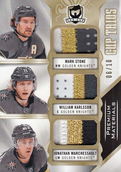 patch karta STONE/KARLSSON/MARCHESSAULT 19-20 UD The CUP Trios Gold /10