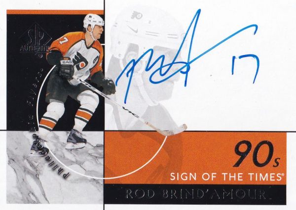 AUTO karta ROD BRIND´AMOUR 18-19 SP Authentic Sign of the Time 90´s 