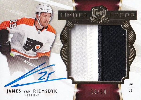 AUTO patch karta JAMES VAN RIEMSDYK 19-20 UD The CUP Limited Logos /50