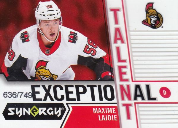 insert RC karta MAXIME LAJOIE 18-19 Synergy Exceptional Talent /749