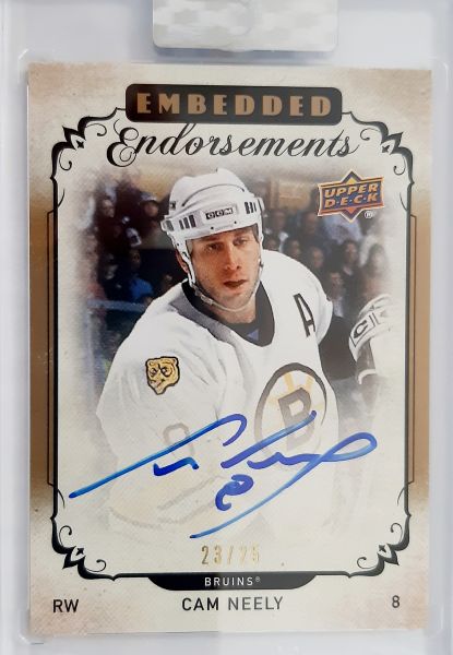 AUTO karta CAM NEELY 18-19 Clear Cut Embedded Endorsements Gold /25
