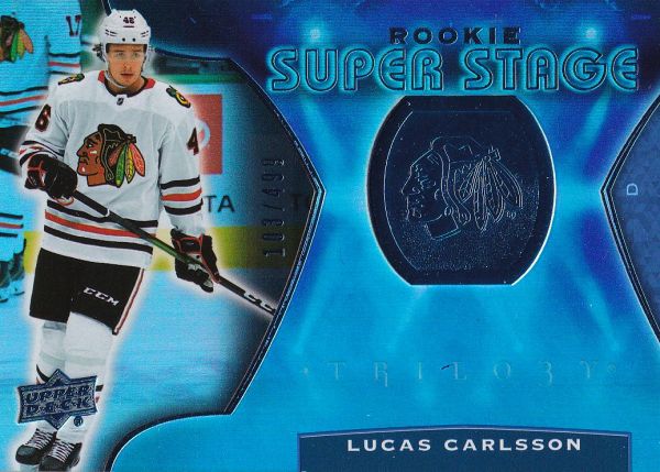 insert RC karta LUCAS CARLSSON 20-21 Trilogy Rookie Super Stage Blue /499