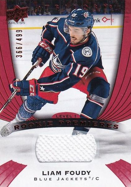 jersey RC karta LIAM FOUDY 20-21 Trilogy Rookie Premieres Red /499