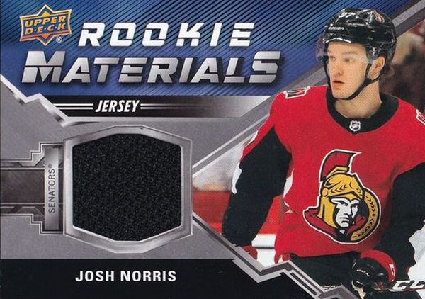 jersey RC karta JOSH NORRIS 20-21 UD Ser. 2 Rookie Materials číslo RM-JN