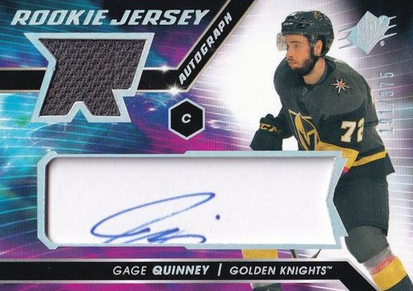 AUTO RC jersey karta GAGE QUINNEY 20-21 SPx Rookie Jersey Autograph/375