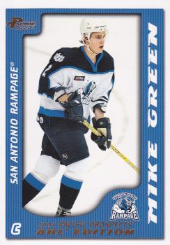 paralel karta MIKE GREEN 03-04 Pacific AHL Prospects Gold /925