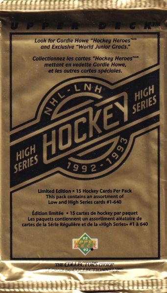 1992-93 UD Series 2 Hockey Hobby balíček