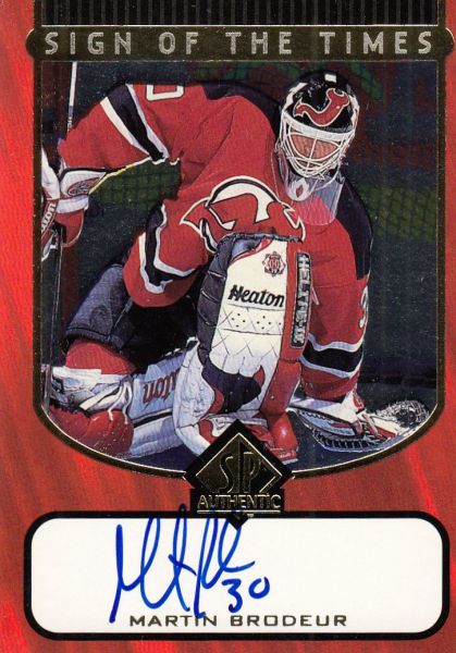 AUTO karta MARTIN BRODEUR 97-98 SP Authentic Sign of the Times číslo MB