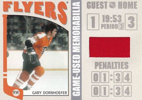 jersey karta GARY DORNHOEFER 04-05 ITG Franchise Update Memorabilia Silver /70