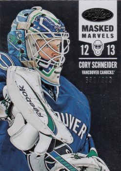 insert karta CORY SCHNEIDER 12-13 Certified Masked Marvels /999