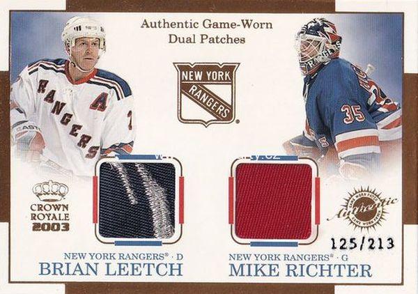 patch karta LEETCH/RICHTER 02-03 Crown Royale Game-Worn Dual Patches /213