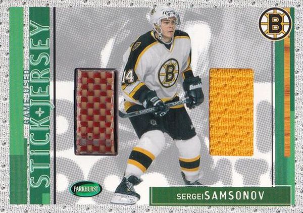 jersey stick karta SERGEI SAMSONOV 02-03 Parkhurst Game-Used Stick Jersey /90