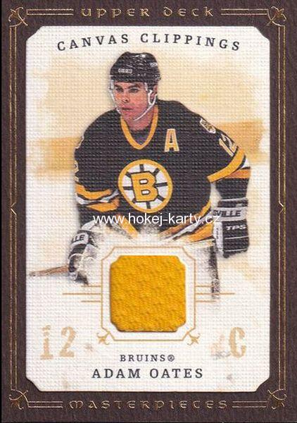 jersey karta ADAM OATES 08-09 UD Masterpieces Canvas Clippings Brown