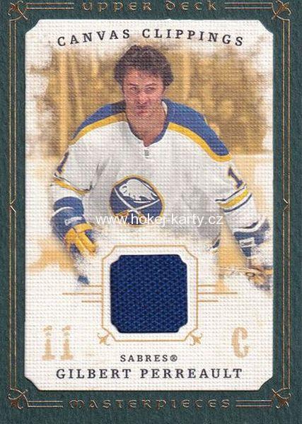 jersey karta GILBERT PERREAULT 08-09 UD Masterpieces Canvas Clippings Green /85