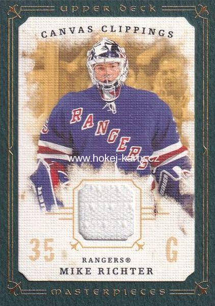 jersey karta MIKE RICHTER 08-09 UD Masterpieces Canvas Clippings Green /85
