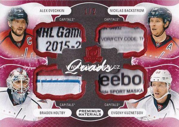 stick tag karta OVECHKIN/BACKSTROM 16-17 UD The Cup Quads Red /2