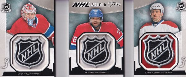 patch karta PRICE/SUBBAN/PLEKANEC 12-13 UD The CUP NHL Shield Trios 1/1