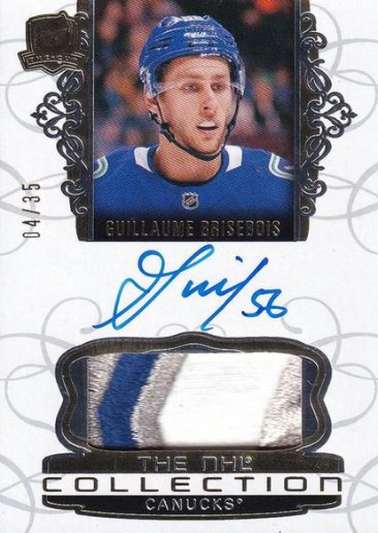 AUTO patch karta GUILLAUME BRISEBOIS 19-20 UD The CUP The NHL Collection /35