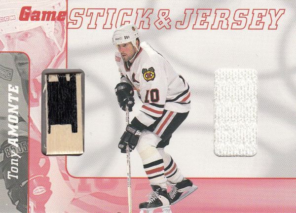 jersey stick karta TONY AMONTE 00-01 BAP Signature Series Stick and Jersey /100